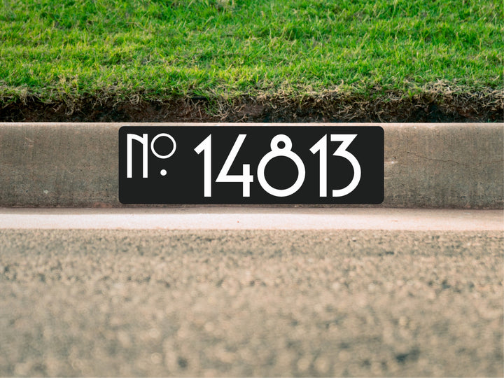 painted curb numbers