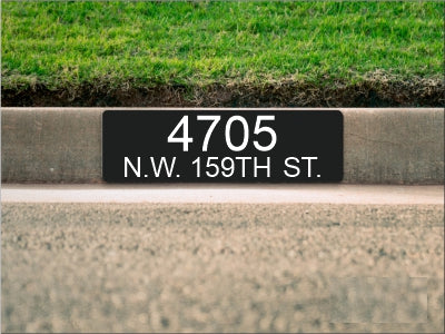 Black Custom Curb Number and Text