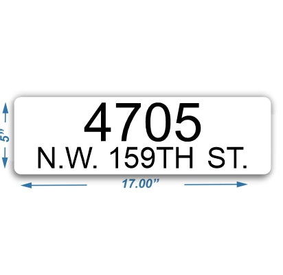 White Custom Curb Number and Text