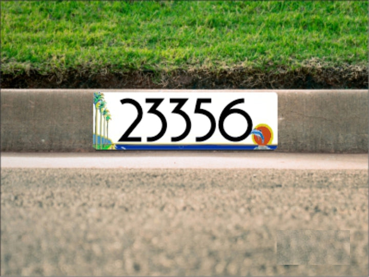 painted curb numbers