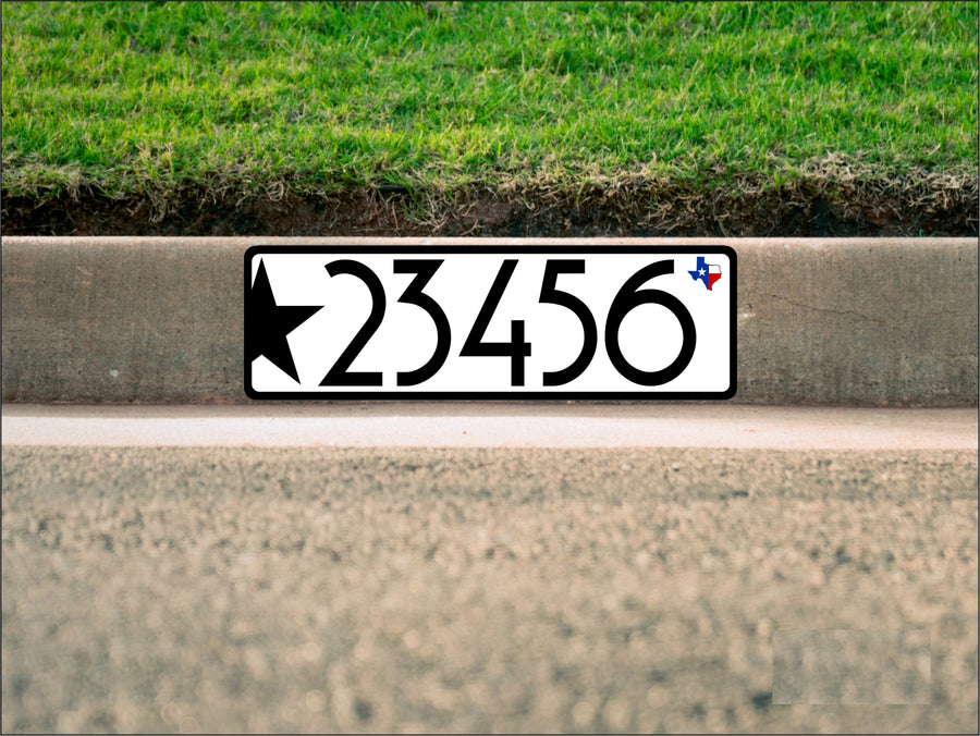 Texas Star Curb Number-White