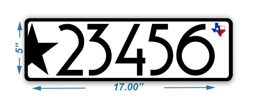 Texas Star Curb Number-White