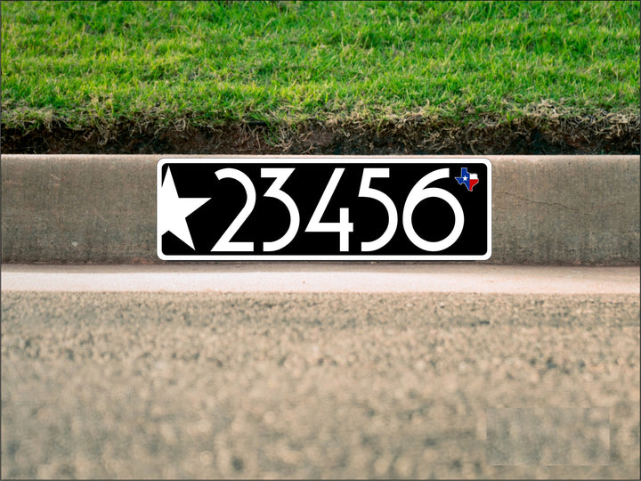 painted curb numbers