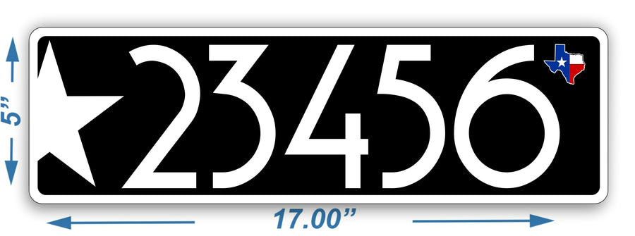 Texas Star Curb Number-Black