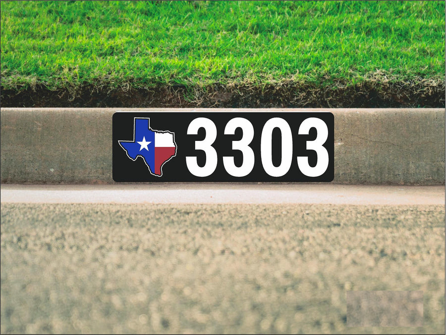 painted curb numbers