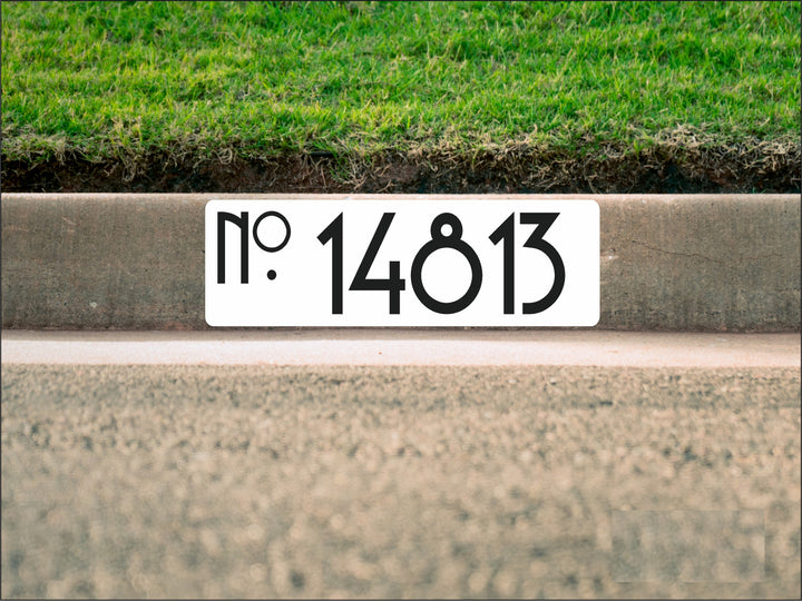 painted curb numbers