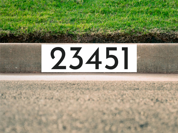 painted curb numbers