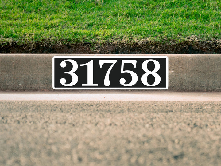 painted curb numbers