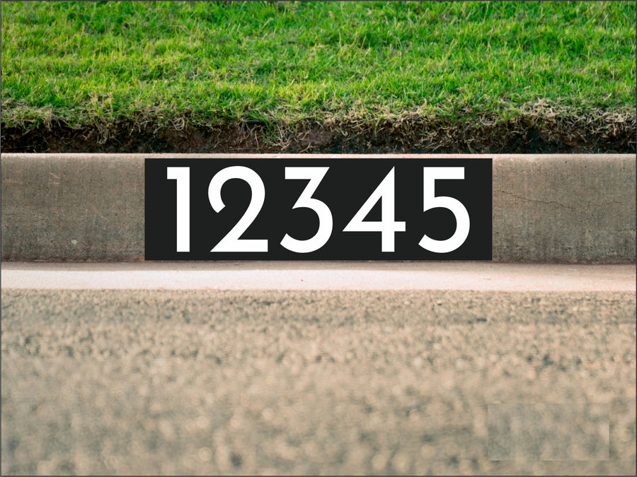 painted curb numbers