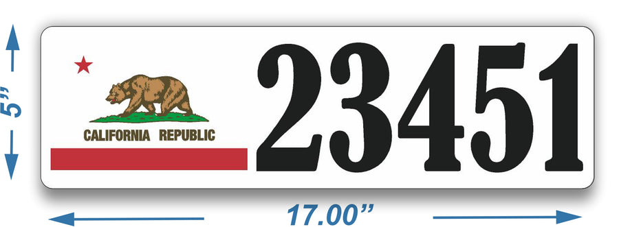 California Flag Curb Number