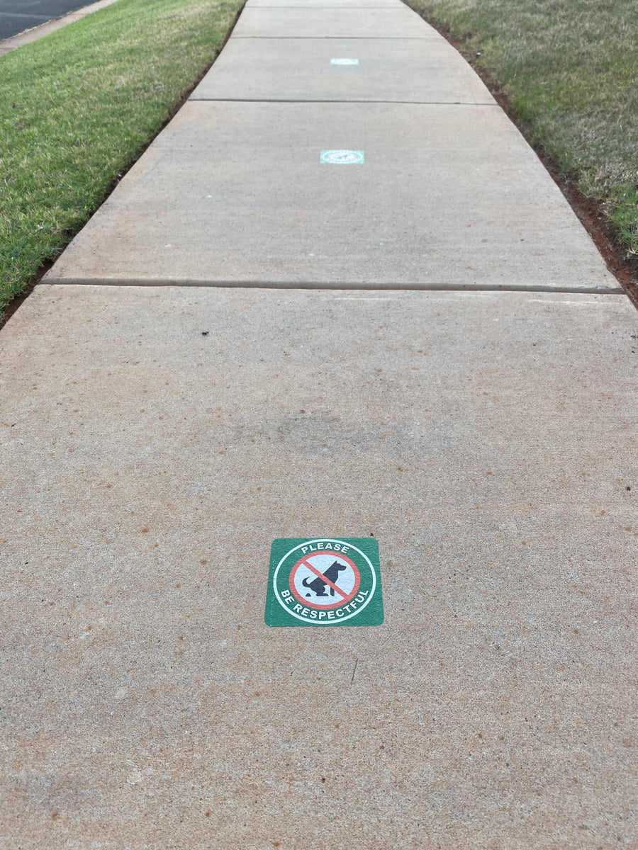 No Pooping Dog Aluminum Peel and Stick Sidewalk/Curb Sign