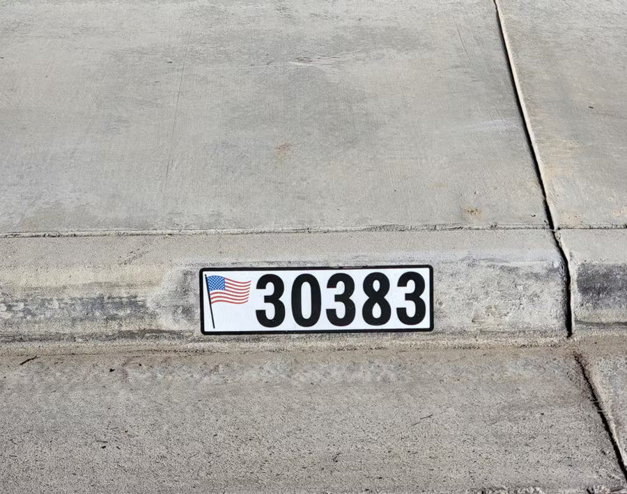 American Flag Curb Number