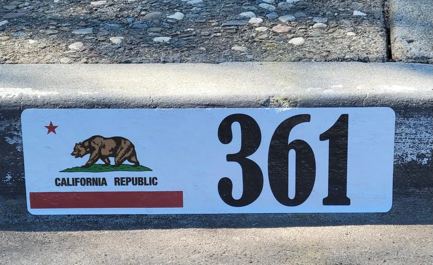 California Flag Curb Number