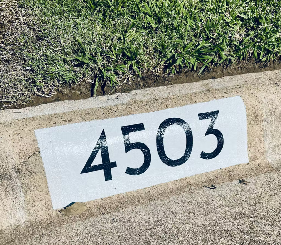 Modern White Curb Number